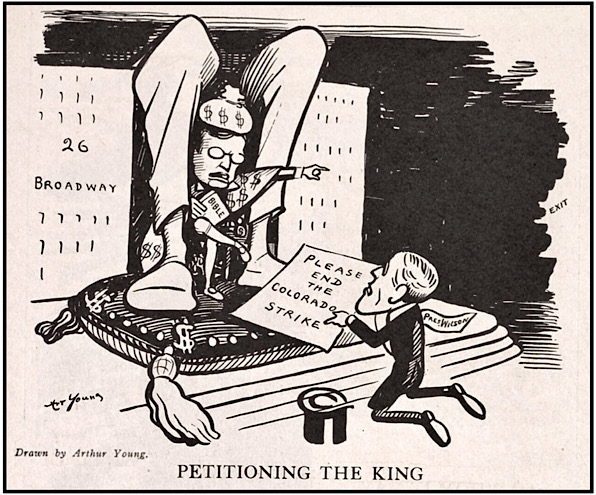 CO Petitioning King Rockefeller, Art Young, Masses p8, June 1914
