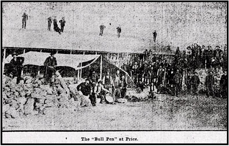 Striking Coal Miners of Utah Held in Bullpen at Price, SL Tb p10, May 22, 1904