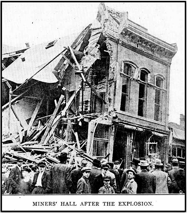 Butte Miners Hall after Explosion of June 23, ISR p89, Aug 1914