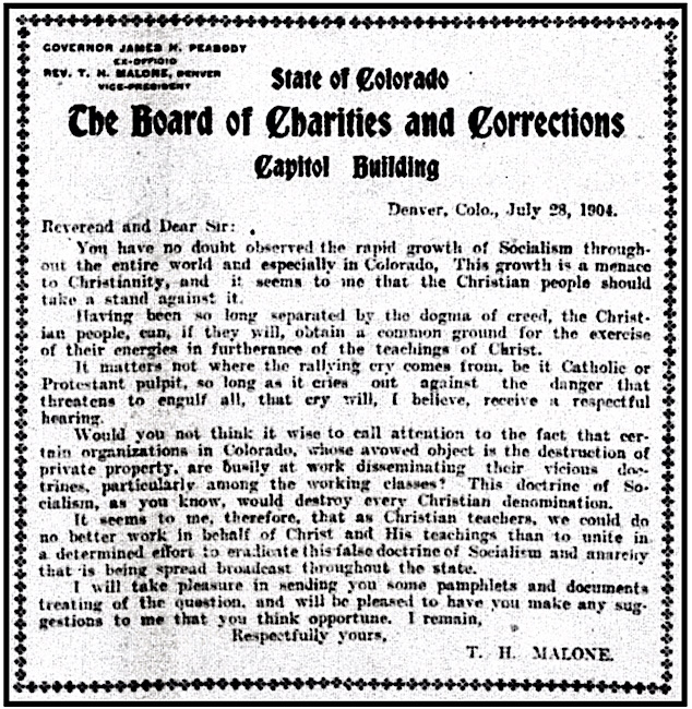 Letter re Socialism v Christianity by Rev, AtR p2, Sept 3, 1904