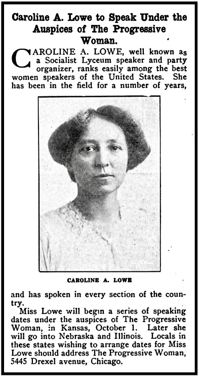 Caroline Lowe Photo n Profile, Prg Wmn p3, Sept 1913