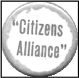 Citizens Alliance Button, MI Cpr Strike 1913-1914, Copper Country Historical Page